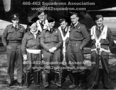 Crew 64, Walter Henry Scott, William Joseph Collyer, David Frew Durie, Bernard Peter Pardy, Donald Miller Reid, Wilfred Francis O'Donnell, J M Morrison, 462 Squadron, Foulsham, June to September 1945.