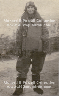 Richard E Powell, 1880512, RAFVR, Rear Gunner of Crew 41 at 462 Squadron, Driffield and Foulsham.