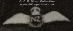 Pilot's wings RNZAF, 1943 from George Christopher Barr Sharp, 425509 RNZAF, later 462 Squadron, Driffield and Foulsham. 