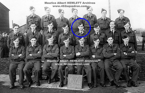 Group 67B CLK/PROV - Air Force group, including Maurice Albert Hewlett 3031333 RAF.