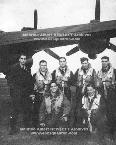 Pilot Bruce Anthony Simms 424925 RAAF, and Flight Engineer Maurice Albert Hewlett 3031333 RAF, with Crew 38 of 462 Squadron, Driffield, and Foulsham.