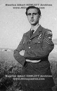 Flight Sergeant Maurice Albert Hewlett 3031333 RAF, Flight Engineer at 462 Squadron, Driffield and Foulsham.