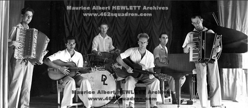 Dance Band in India, including Maurice Albert Hewlett 3031333 RAF, during 1946.