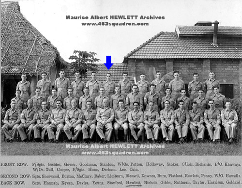Close-up of Sergeants' Mess, including Maurice Albert Hewlett 3031333 RAF, at 312 Maintenance Unit, India, October 1946.