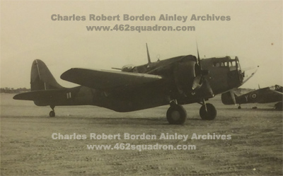 CRB Ainley 1451753, RAFVR, 462 Squadron - aircraft at unknown location