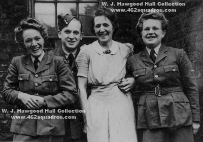 Winifred Joan Hawgood, WAAF; Geoffrey Hawgood, RAF; Winefred Hwgood (mother); Phyllis Hawgood, WAAF (Joan later Wireless Operator at Foulsham).